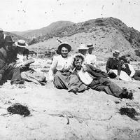 Lucy and Charles Greenleaf and friends at Topanga Beach